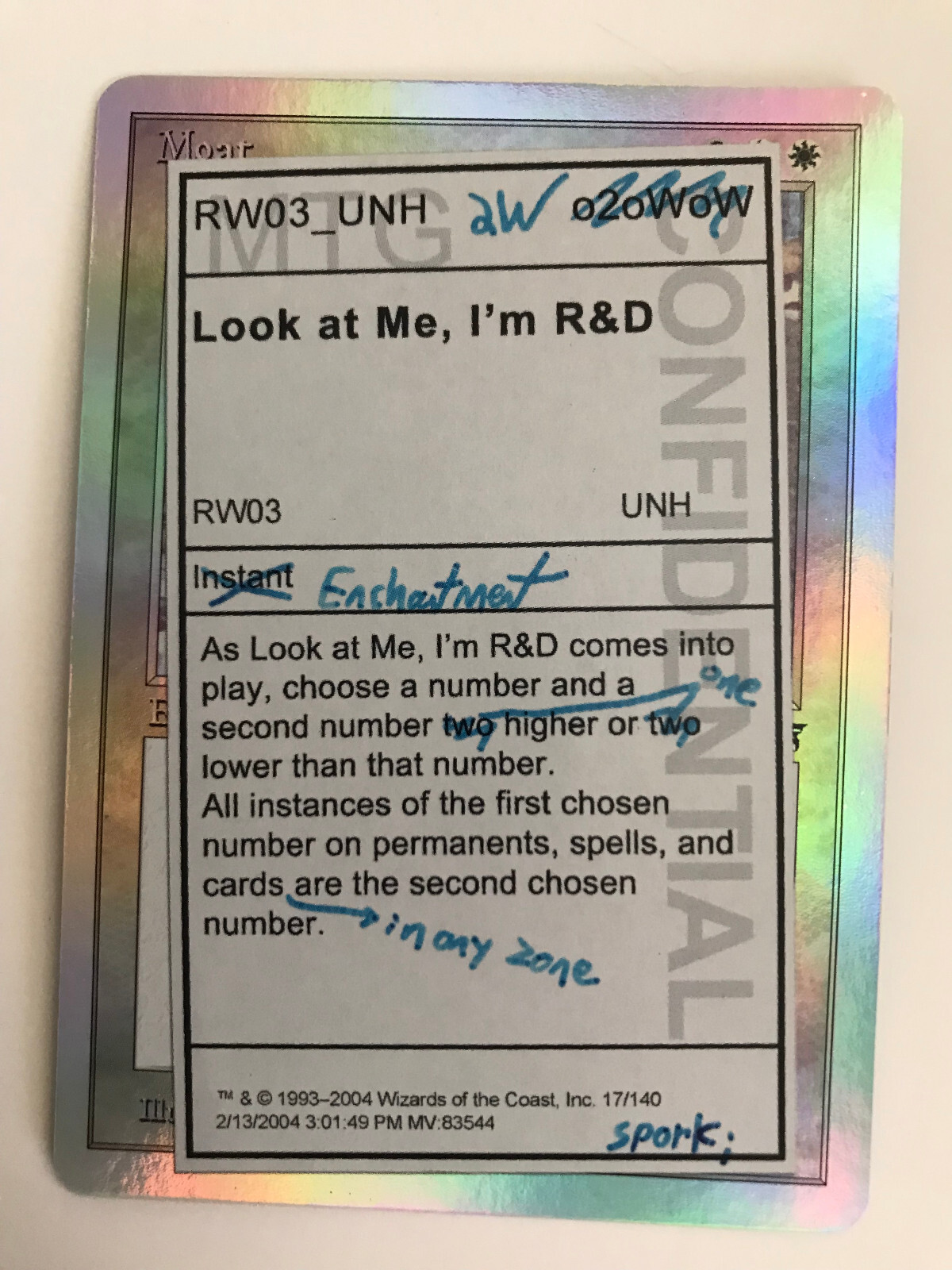 MTG Look at Me, I'm R&D (17/140) [Unhinged] Foil LP/NM
