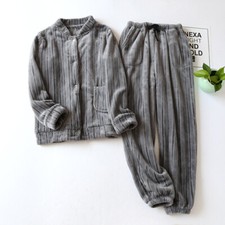 Women's Coral Velvet Fleece Nightwear Pyjama Set Sleepwear Set Thicken Thermal