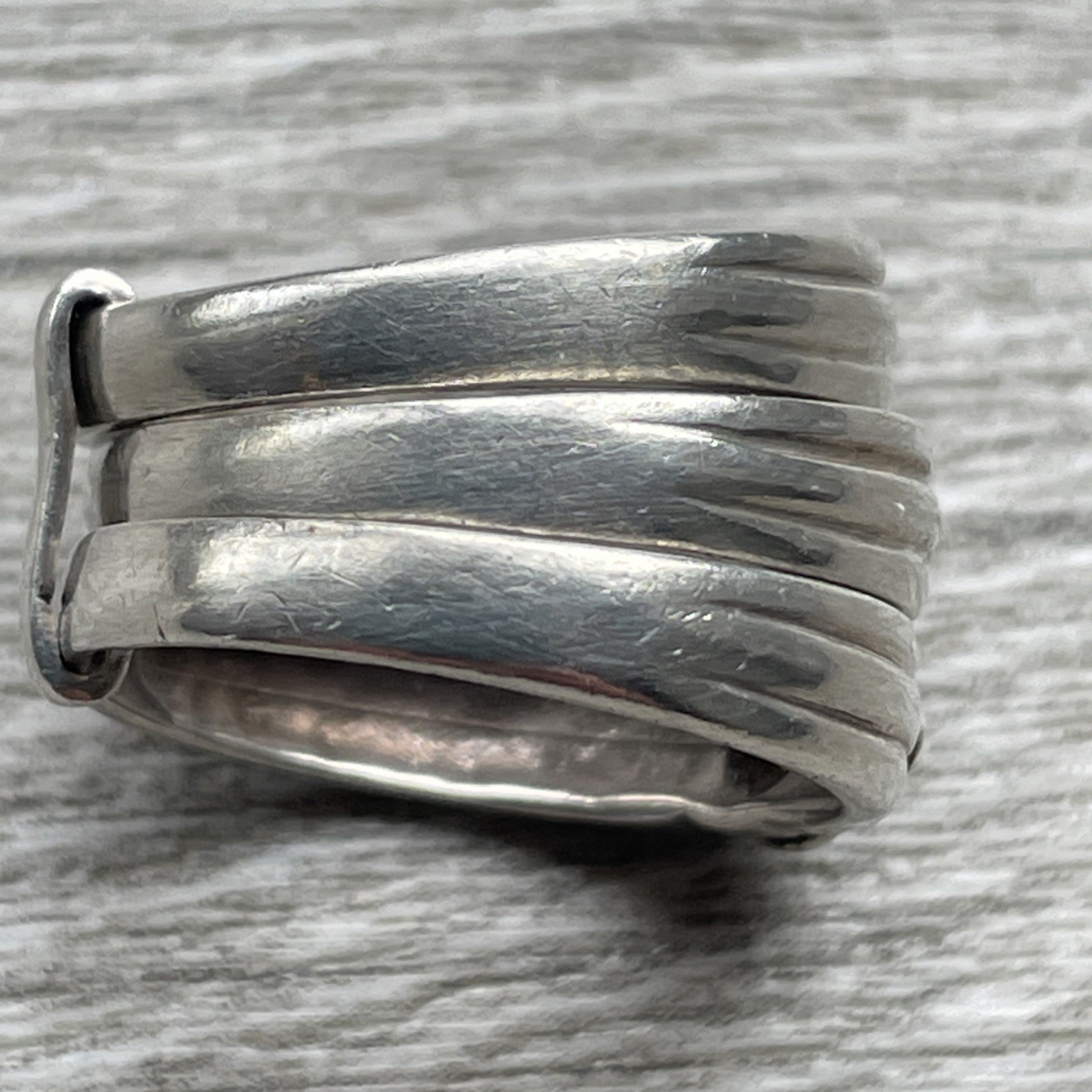 925 Sterling Silver Triple Stack Ring with 3Gem s… - image 10