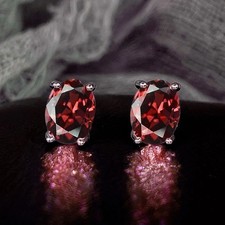 925 Sterling Silver 2.00ct Genuine Tanzanite Oval Stud Earrings Women