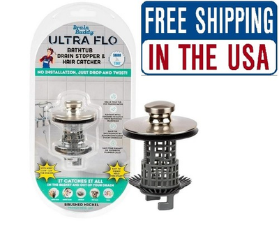 #ad #ad Drain Buddy Ultra Flo 2 in 1 Tub Drain Stopper Clog Prevention Brushed Nickel $15.97