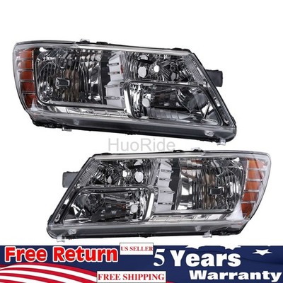 Pair of Headlight Assemblies Fits 2009-2020 Dodge Journey LH RH Clear Lens ABS