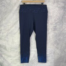 Z by Zobha Shine Legging Navy Ombre metallic High Waist Moisture Wicking XXL NWT