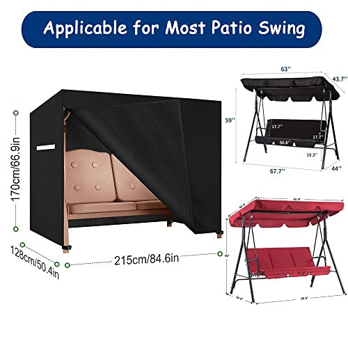 Outdoor Swing Cover 3 Triple Seater Waterproof Patio Swing Cover Hammock Cover - Picture 3 of 8
