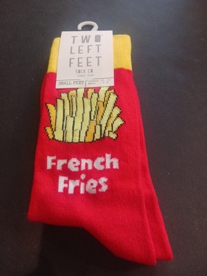 Two Left Feet Socks FRENCH FRIES Small Feet Women 5.5-9.5, Men 5-8 NEW