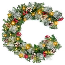 6 Ft by 10 Inch 30 LED Prelit Christmas Garland with Spruce Green Garland