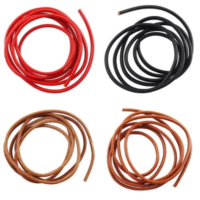 Bracelet cuir cordon cuir lanière cuir rond 3 mm différentes couleurs - Photo 1/4