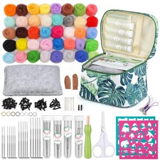 Needle Felting Kit, Wool Roving 40 Colors Set, Needle Felting Starter Kit, Ne...