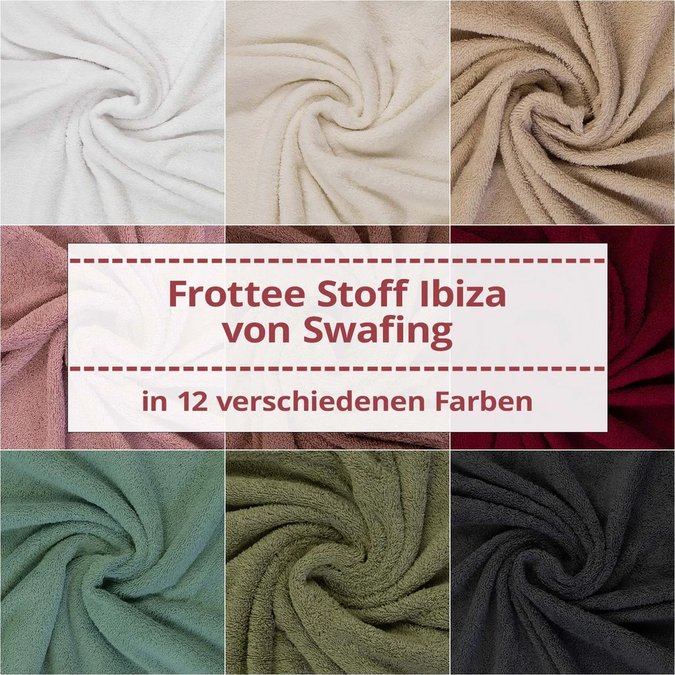 Frottee Stoff Ibiza von Swafing, uni (Meterware ab 0,50m)