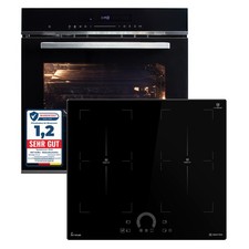 Herdset 60cm Premium-Einbau-Backofen + 59cm Induktionskochfeld Katalyse Flexzone