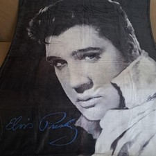 Blanket Elvis Presley Black White Blue Eyes Plush Fleece Throw Gift Picture
