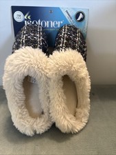 Isotoner Enhanced Heel Cushion Indoor Outdoor Clog Slippers Women Small Faux Fur