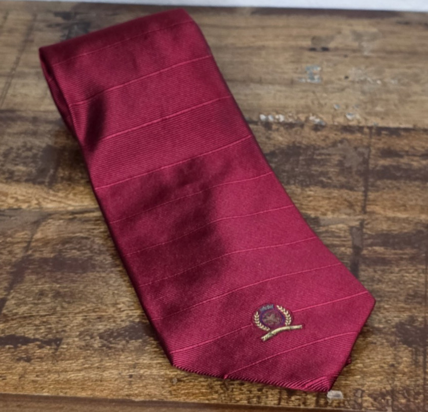Tommy Hilfiger Red Silk Tie with Tommy Hilfiger Crest