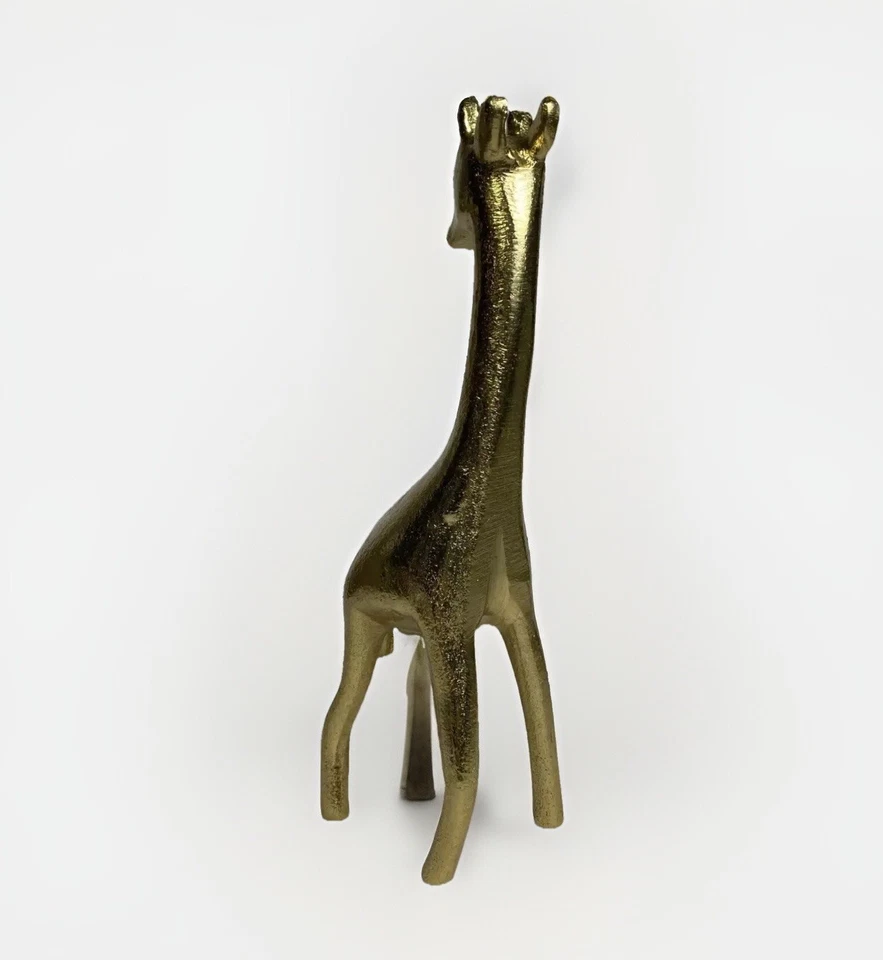 "Estatuilla de jirafa con acabado dorado estatua 9,5"" vida silvestre safari decoración zoológico Nate Berkus" Foto 4 de 4