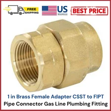 1 in Brass Female Adapter CSST to FIPT Pipe Connector Gas Line Plumbing Fitting