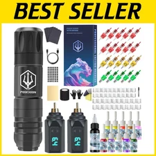 Tattoo Gun Kit with 2 Battery - Tattoo Cartridge Needles Set
