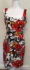 David Meister Floral Sheath Dress 6 Sleeveless Knee Length Spring Summer Party
