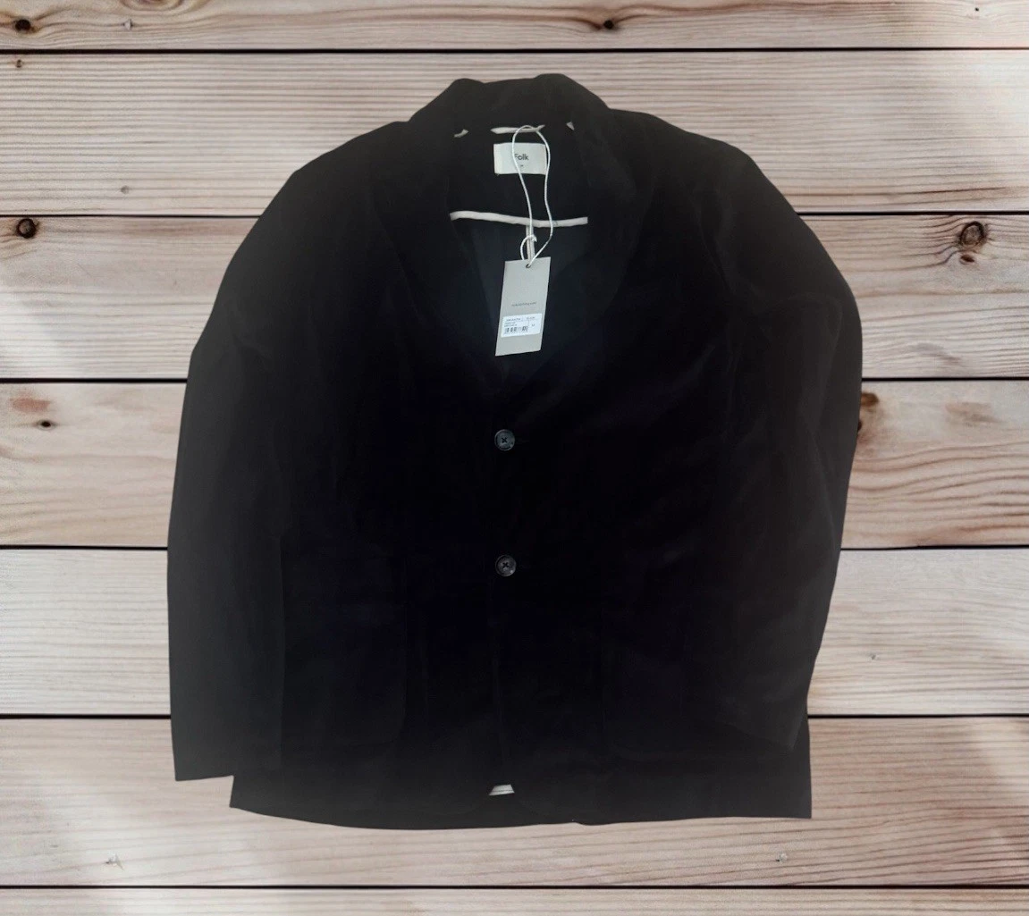 Folk Clothing Hamilton Blazer Size Medium M Black Cotton Velvet Chore Jacket