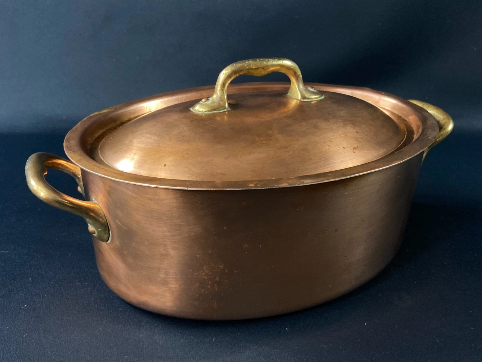 Oval Tinned Copper Extra Thick Professional Restaurant Dutch Oven