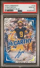 2024 Luminance #112 J.J. McCarthy Rookie Luminance Auto Blue PSA 10 #/50