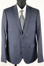 Montego schwarz-blaues Sakko Gr.52/L Polyester Viskose Elasthan Top Zustand