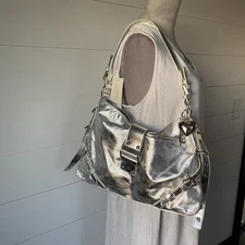 Steve Madden Bcullen Silver Denim Hobo Bag New with Tags!!