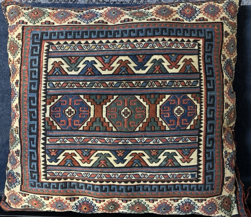 AN AUTHENTIC SHAH SAVAN PILOW RUG, COLLECTOR ITEM
