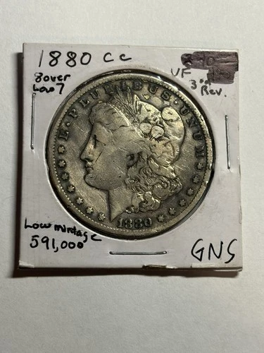 1880-CC Morgan Silver Dollar VF Details Tough Date CC