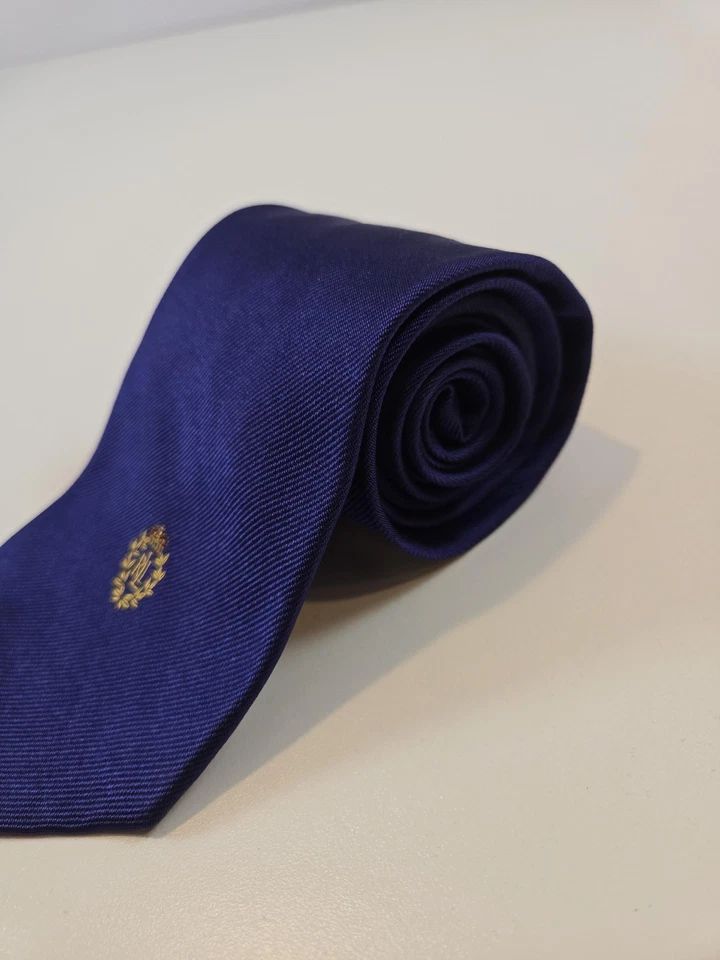 Corbata Lauren Ralph Lauren Para Hombre Talla Única Púrpura 100% Seda Hecha en EE. UU. Logotipo de Escudo Foto 3 de 4