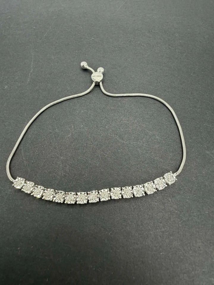 Brazalete Bolo con halo de diamantes de plata de ley EFFY Foto 2 de 4