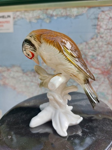 Karl Ens Oiseau Chardonneret Porcelaine de Saxe - Imagen 2 de 6