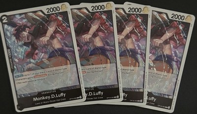 One Piece (x4) Monkey.D.Luffy OP16-095 Rare Foil NM
