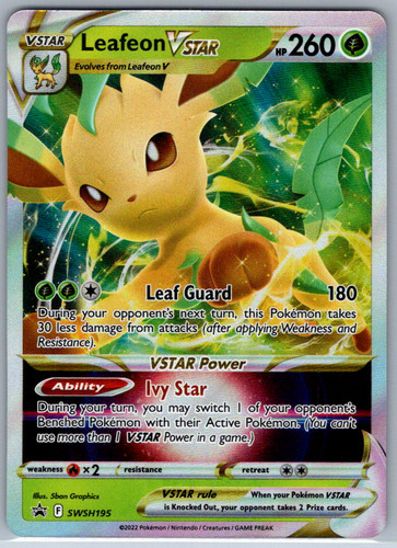 Pokemon Leafeon VStar SWSH Black Star Promo SWSH195 NM