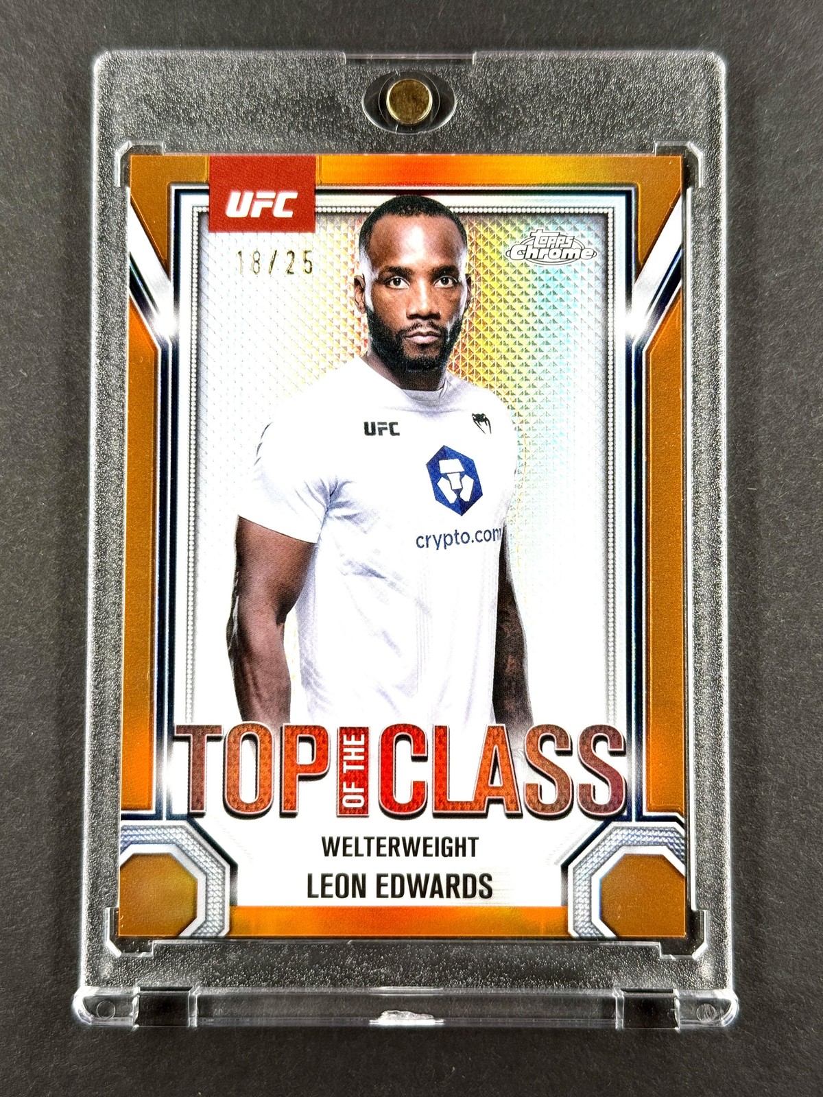 Leon Edwards Top of the Class #/25 Orange Refractor 2025 Topps Chrome UFC Card