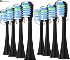8 pack Toothbrush Replacement Heads Compatible with AquaSonic Black Series 