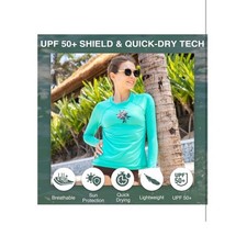 Kanu Surf Misses UPF 50 Long Sleeved Active Rashguard  Workout Top Medium