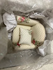 Reutter Porzellan Arm Chair with Roses Upholstered Dollhouse Miniature