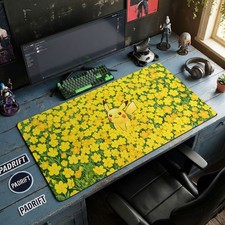 Pikachu Yellow Flower Meadow XL Gaming Mouse Pad, Pokemon Desk Mat