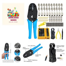 Coaxial Cable Tool Kit - BNC Crimp tool for RG58, RG59, RG62, RG174, 20PCS BN...