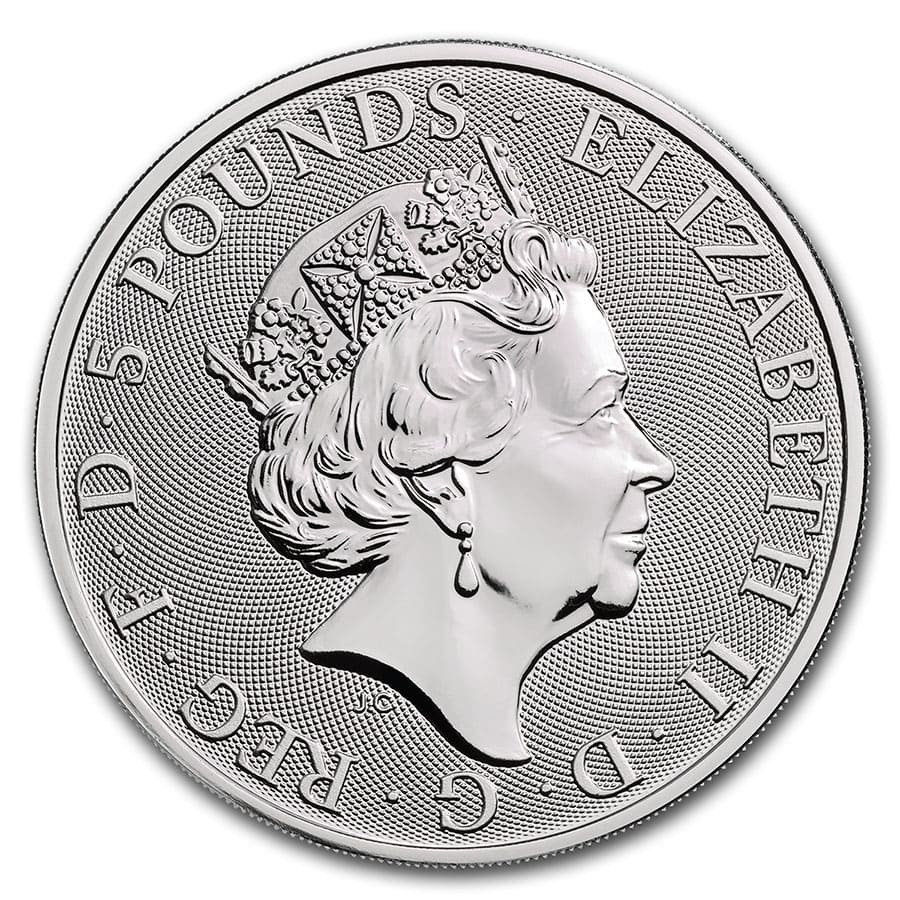 2020 Great Britain 2 oz Silver Queen's Beasts The White