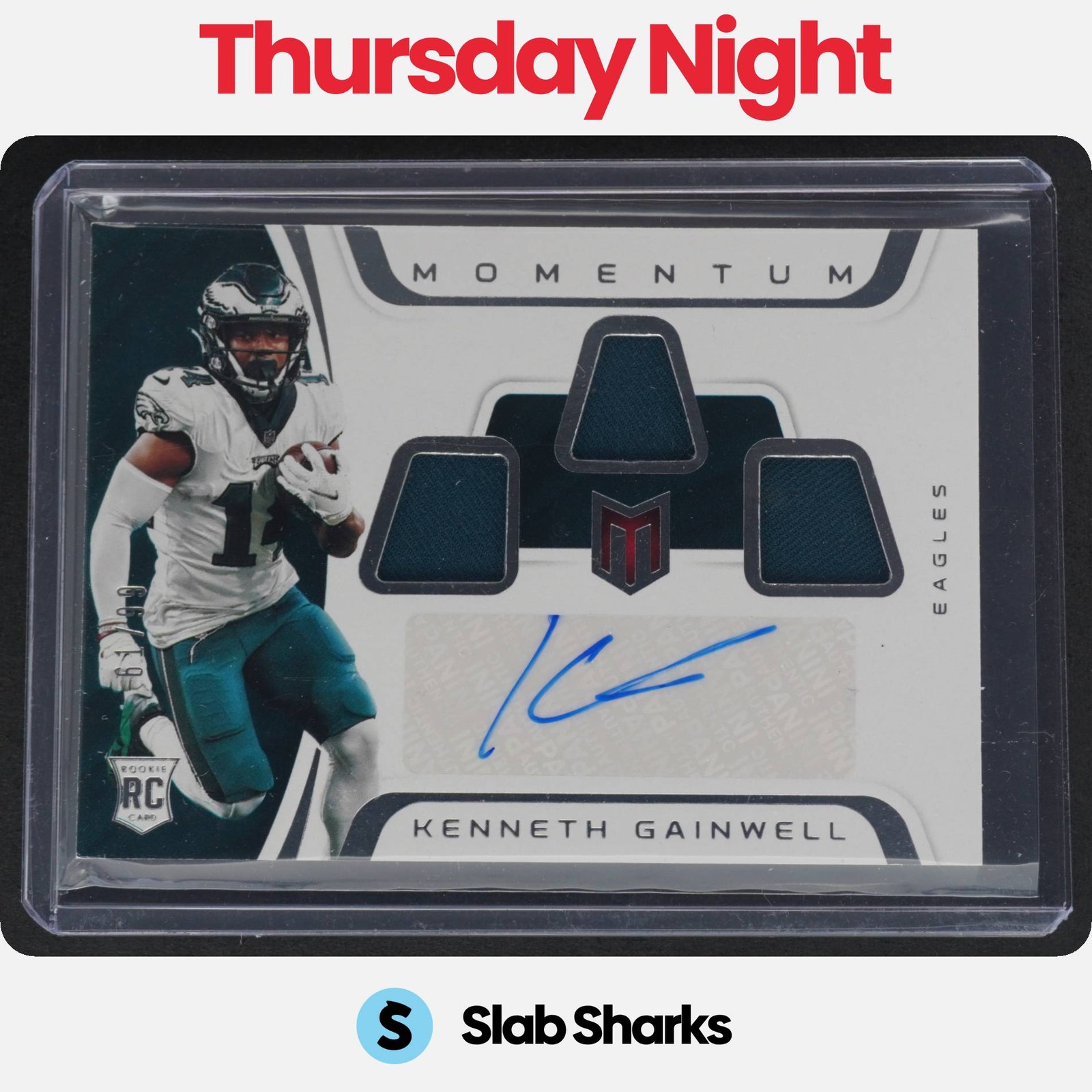Kenneth Gainwell Panini Chronicles Momentum Triple Jersey Autographs #MJAKGA Patch