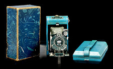 BLUE VEST POCKET SERIES III VANITY KODAK ART DECO CAMERA CLAM-SHELL CASE & BOX