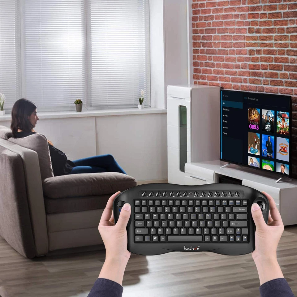 Banalove 2.4GHz Wireless Mini Portable Keyboard with Built-in Trackball Mouse... - Image 3 of 4