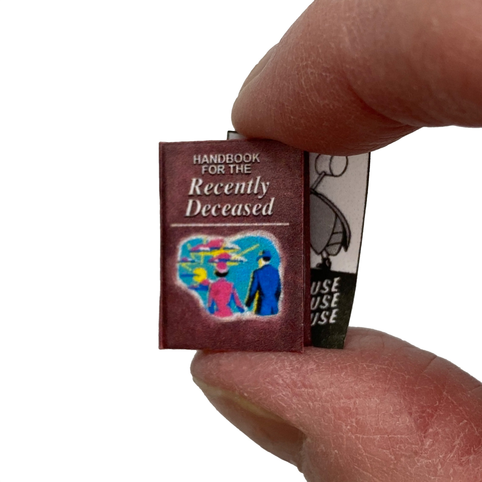 HANDBOOK FOR THE RECENTLY DECEASED & FLYER Miniature Book 1:12 Scale 2 Pc