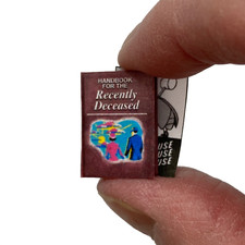 HANDBOOK FOR THE RECENTLY DECEASED & FLYER Miniature Book 1:12 Scale 2 Pc
