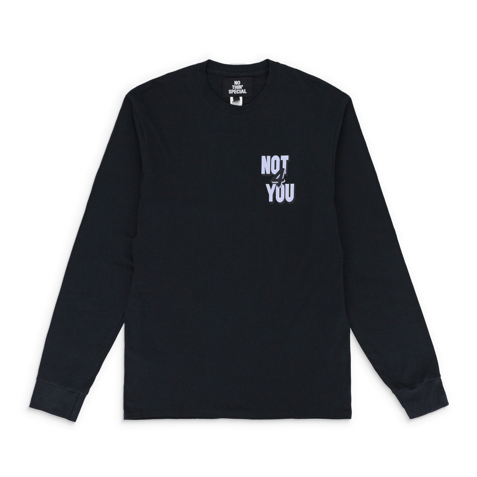 ЧЕРНАЯ ФУТБОЛКА С ДЛИННЫМ РУКАВОМ NWT NOTHING SPECIAL NOT FOR YOU, РАЗМЕР S $55