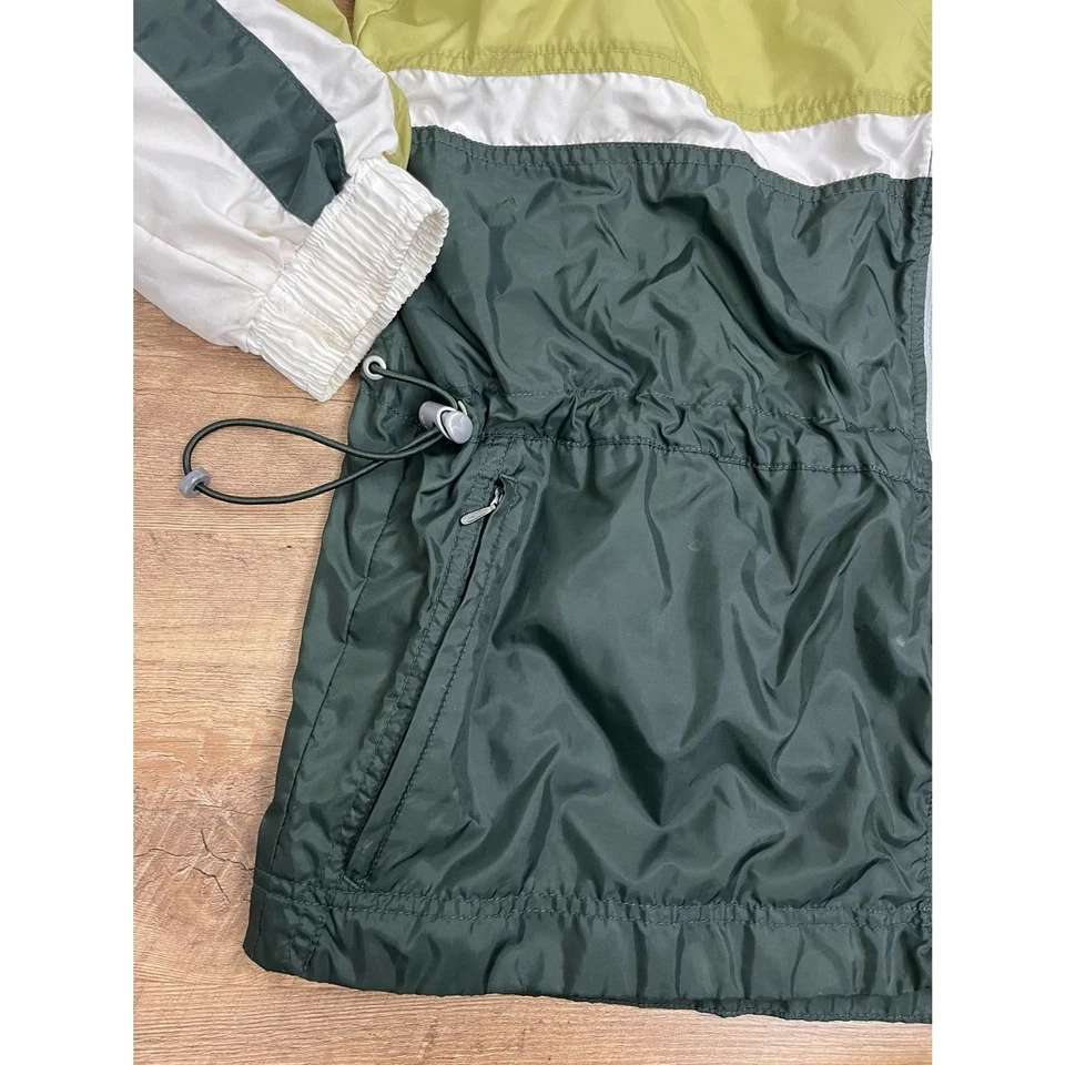 Chaqueta cortavientos Nike de colección años 90 a rayas verde tostado cremallera completa M Foto 3 de 4