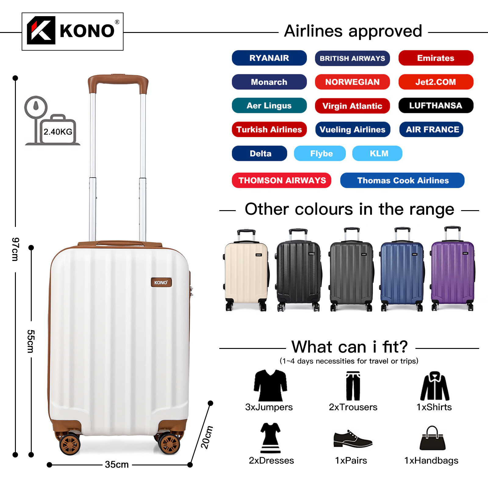 20/24/28" ABS Hard Shell Suitcase Set Travel Cabin Luggage 4 Wheels