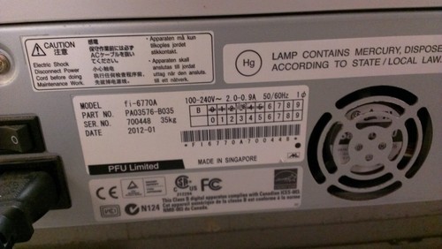 Fujitsu fi-6770A Color Duplex FlatBed Scanner PA03576-B035 - Picture 8 of 9