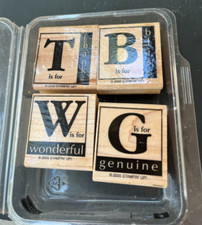 STAMPIN' UP AROUND THE BLOCK" 4 WOOD MOUNT STAMPS T, B, W, G 2005